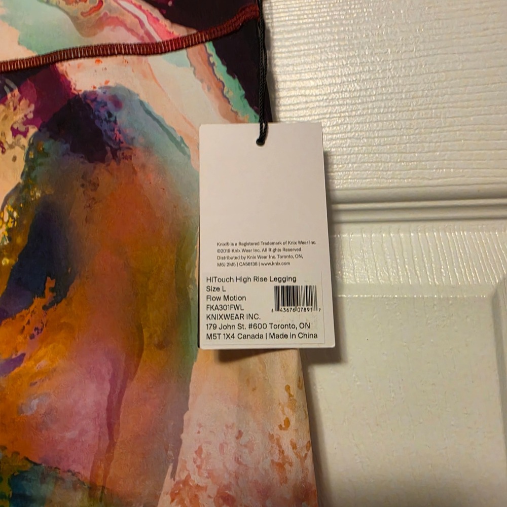 Knix HiTouch High Rise Legging Flow Motion Abstract Print Multi Color Size Large - Picture 2 of 8